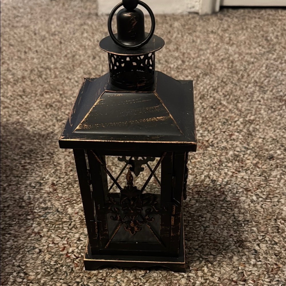 Vintage Black Lantern Candle Holder